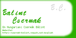 balint csermak business card